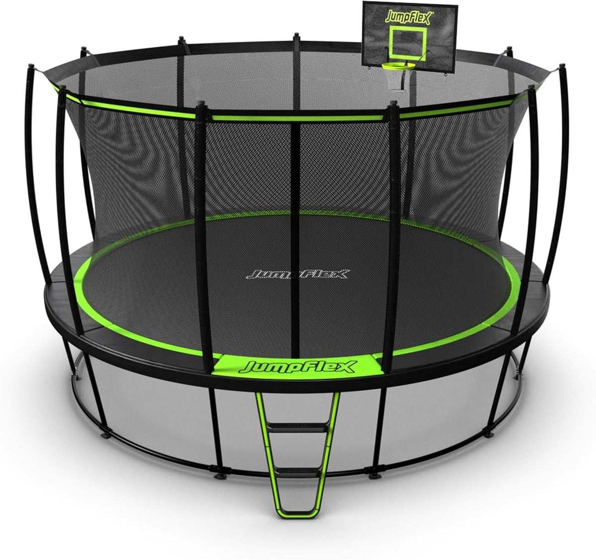 JumpFlex Hero 14 Backyard Outdoor Trampoline for Kids with Net & Ladder - view 9