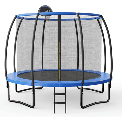 Giantex 8FT 10FT 12FT Trampoline with Enclosure, ASTM Approved Outdoor Large Trampoline with Ladder - view 8
