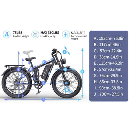 Ridstar E26 Pro Dual Motor 2000W 48V 23AH / E26 1000W 48V 15.6AH E-Bike - view 4