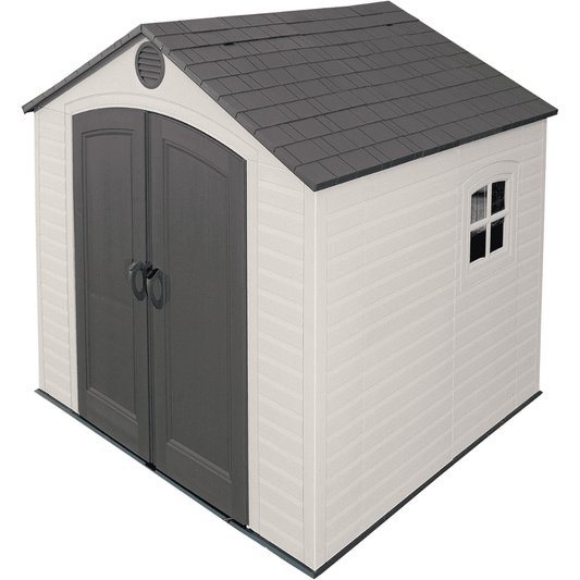 Lifetime 8 ft x 7.5' Outdoor Storage Shed, Light Brown