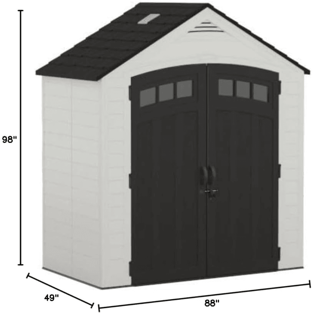 Suncast Vista 7 ft. x 4 ft. Resin Standard Modern Storage Shed with Floor Kit - view 7