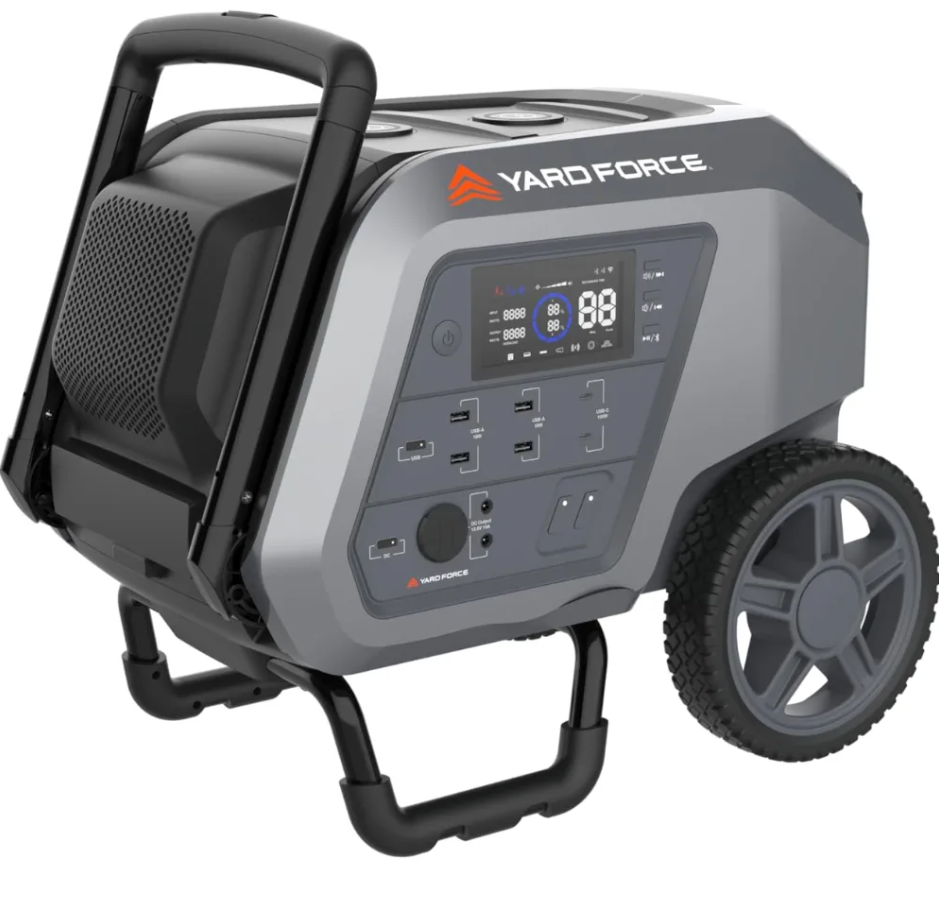 Yard Force Portable Power Station 2400-Watt Continuous 4800-Watt Peak, Bluetooth speaker, WIFI connection, Wireless