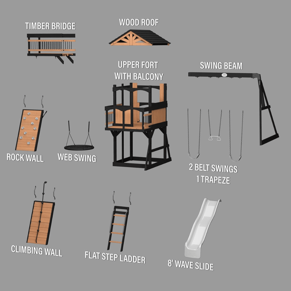 Timber Crossing Swing Set - Adventure Meets Stunning Design