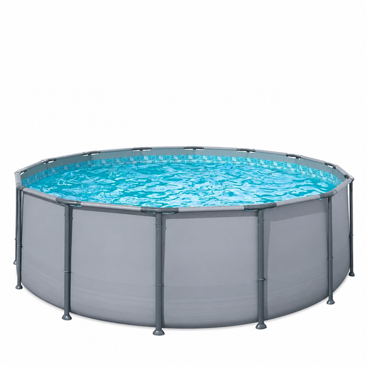 Funsicle Oasis Above Ground Metal Frame Swimming Pool Set - with FB1200S AutoSkimmer Pump, Ladder, Cover, Cloth &