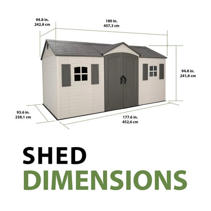 Lifetime Legacy 15 ft x 8 ft Outdoor Storage Sheds - 60465 - view 2