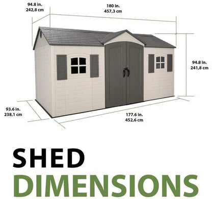 Lifetime Legacy 15x8 Plastic Storage Shed Kit w/ Floors - view 3