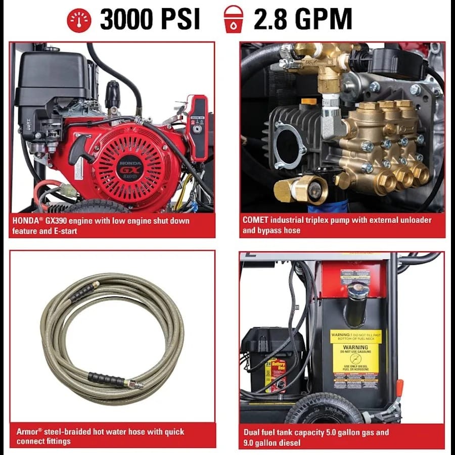 Simpson BB65106 Big Brute Professional 4000 PSI (Gas-Hot Water) Pressure Washer - view 12