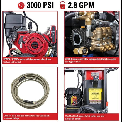 Simpson BB65106 Big Brute Professional 4000 PSI (Gas-Hot Water) Pressure Washer - view 12